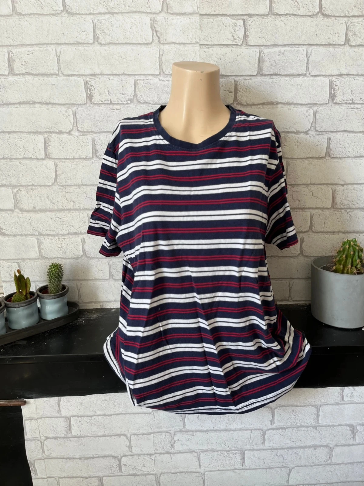 T-shirt à rayures bleu marine – Taille 40 – In Extenso